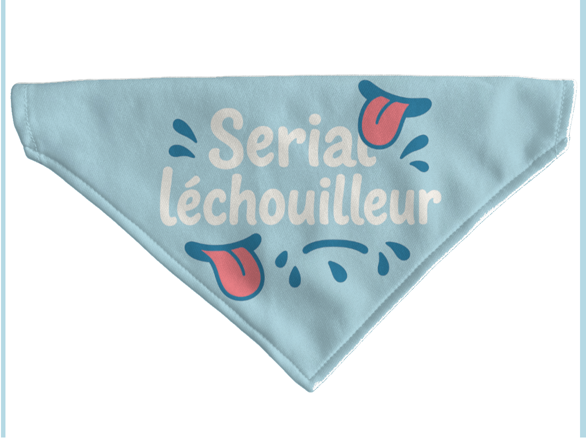 L'atelier du Fourmilier Bandana pour chien Bandana pour chien Funny dog – 4 tailles (S, M, L, XL) – Collier inclus et compatible BioThane