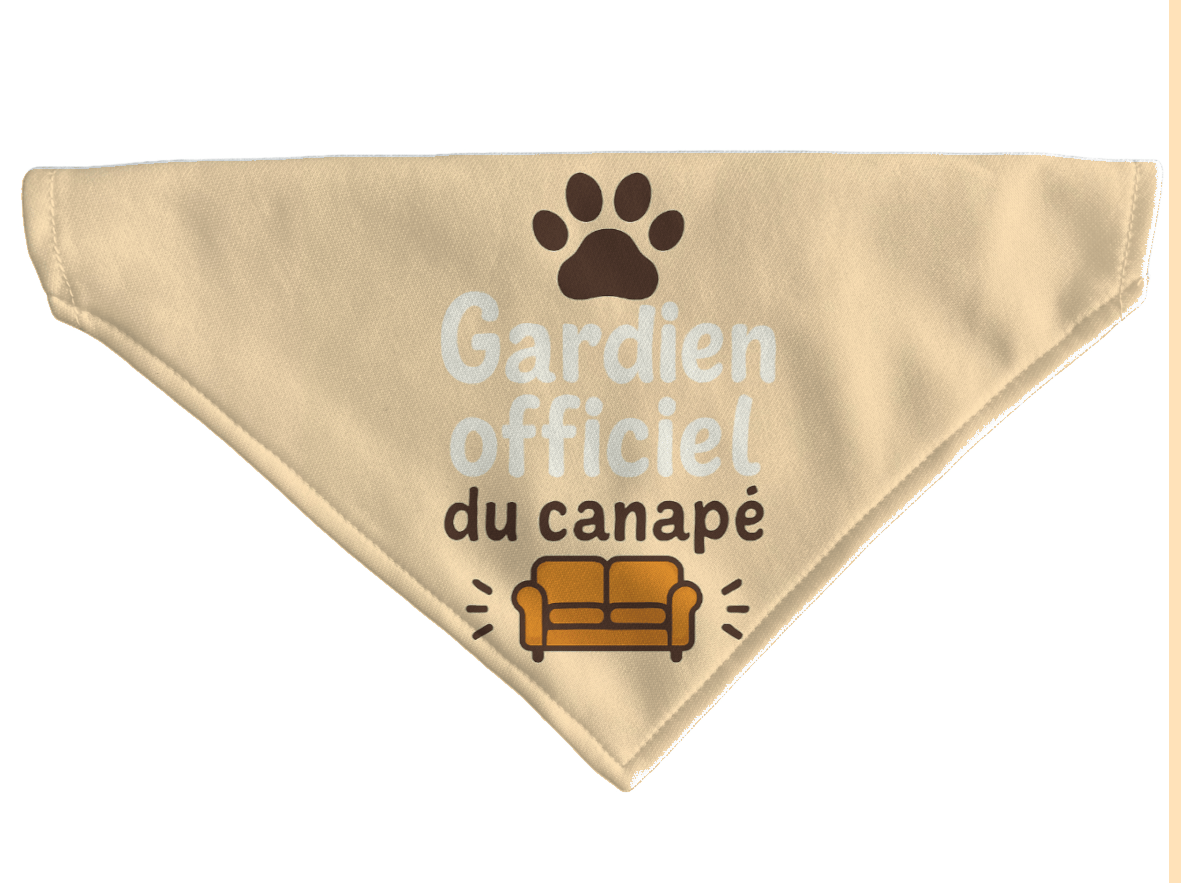 L'atelier du Fourmilier Bandana pour chien Bandana pour chien Funny dog – 4 tailles (S, M, L, XL) – Collier inclus et compatible BioThane