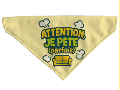 L'atelier du Fourmilier Bandana pour chien Bandana pour chien Funny dog – 4 tailles (S, M, L, XL) – Collier inclus et compatible BioThane