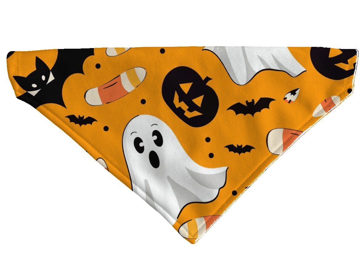 L'atelier du Fourmilier Bandana pour chien Bandana pour chien Halloween (4 tailles) (S, M, L, XL) – Collier inclus & compatible BioThane