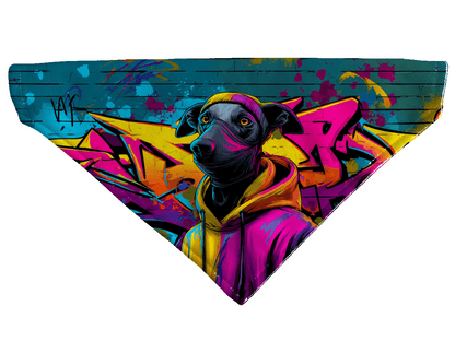 L'atelier du Fourmilier Bandana pour chien Bandana pour chien Street dogs – 4 tailles (S, M, L, XL) – Collier inclus et compatible BioThane