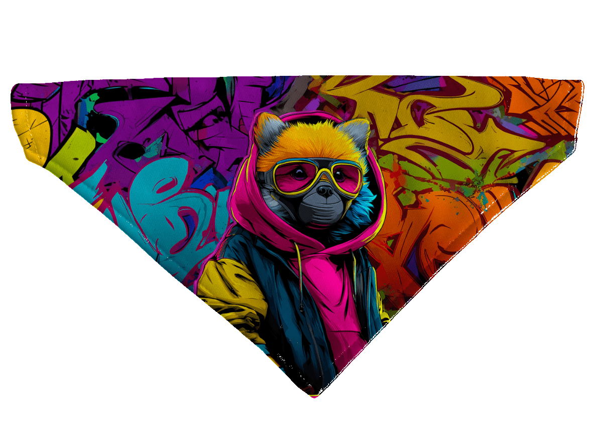 L'atelier du Fourmilier Bandana pour chien Bandana pour chien Street dogs – 4 tailles (S, M, L, XL) – Collier inclus et compatible BioThane