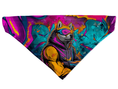 L'atelier du Fourmilier Bandana pour chien Bandana pour chien Street dogs – 4 tailles (S, M, L, XL) – Collier inclus et compatible BioThane