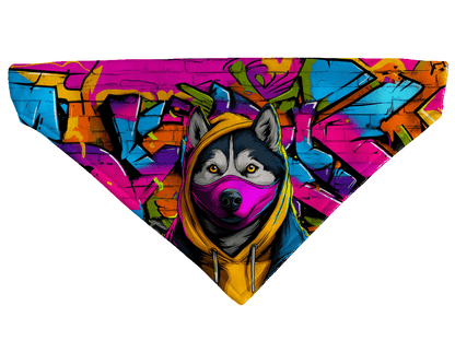 L'atelier du Fourmilier Bandana pour chien Bandana pour chien Street dogs – 4 tailles (S, M, L, XL) – Collier inclus et compatible BioThane