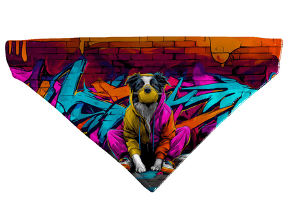 L'atelier du Fourmilier Bandana pour chien Bandana pour chien Street dogs – 4 tailles (S, M, L, XL) – Collier inclus et compatible BioThane