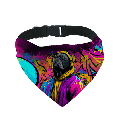 L'atelier du Fourmilier Bandana pour chien cane corso / S Bandana pour chien Street dogs – 4 tailles (S, M, L, XL) – Collier inclus et compatible BioThane
