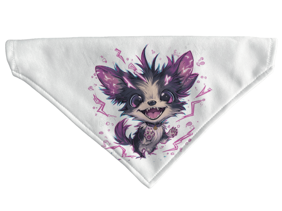 L'atelier du Fourmilier Bandana pour chien Mini Monsters – Les bandanas déjantés – 4 tailles (S, M, L, XL) – Collier inclus et compatible BioThane