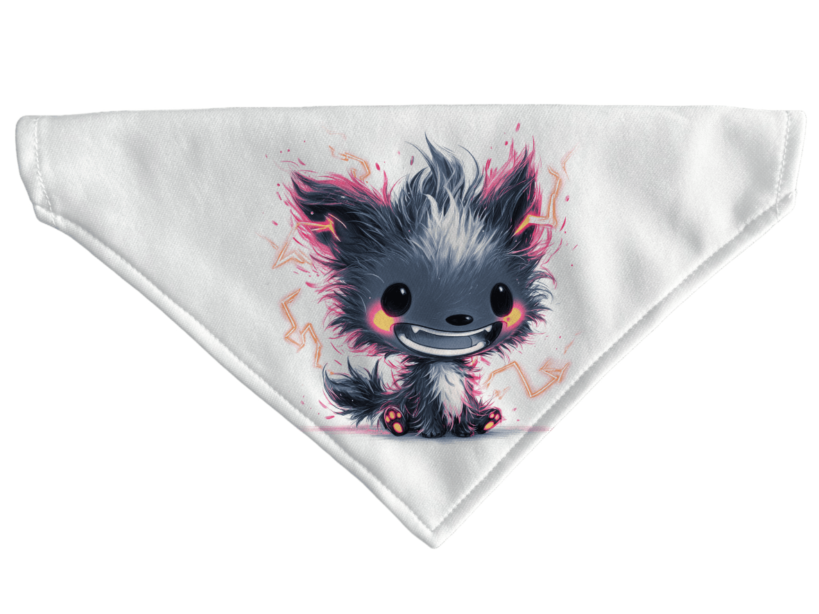 L'atelier du Fourmilier Bandana pour chien Mini Monsters – Les bandanas déjantés – 4 tailles (S, M, L, XL) – Collier inclus et compatible BioThane
