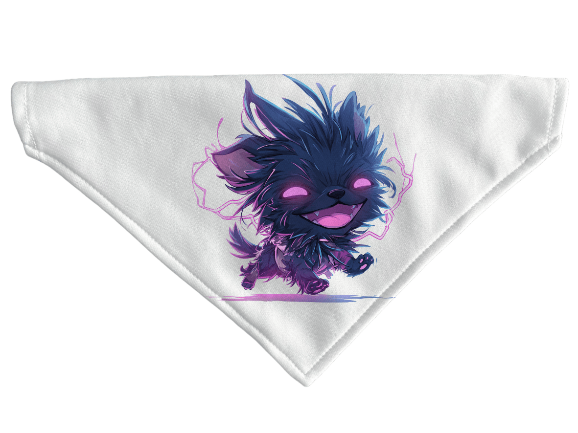 L'atelier du Fourmilier Bandana pour chien Mini Monsters – Les bandanas déjantés – 4 tailles (S, M, L, XL) – Collier inclus et compatible BioThane