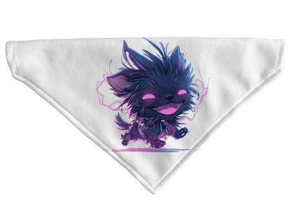 L'atelier du Fourmilier Bandana pour chien Mini Monsters – Les bandanas déjantés – 4 tailles (S, M, L, XL) – Collier inclus et compatible BioThane