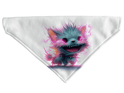 L'atelier du Fourmilier Bandana pour chien Mini Monsters – Les bandanas déjantés – 4 tailles (S, M, L, XL) – Collier inclus et compatible BioThane