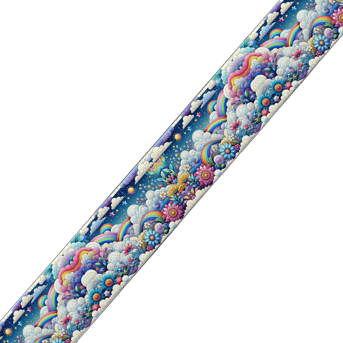 L'atelier du Fourmilier BioThane imprimé au mètre BioThane imprimé – Arc-en-ciel pastel féérique