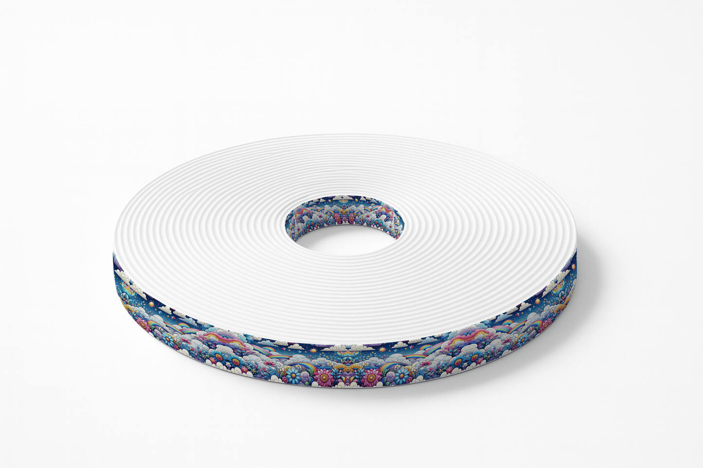 L'atelier du Fourmilier BioThane imprimé au mètre BioThane imprimé – Arc-en-ciel pastel féérique