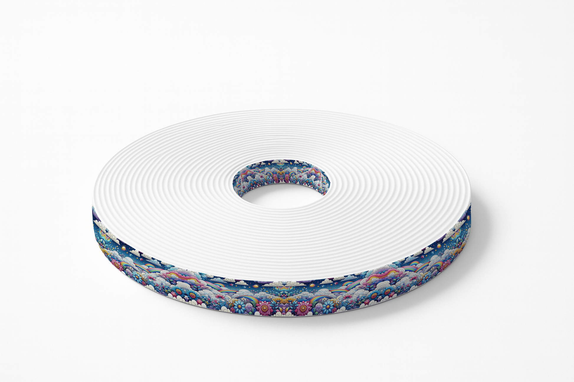 L'atelier du Fourmilier BioThane imprimé au mètre BioThane imprimé – Arc-en-ciel pastel féérique