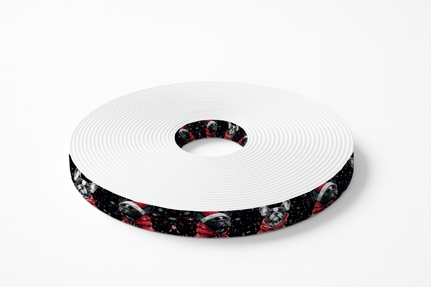 L'atelier du Fourmilier BioThane imprimé au mètre BioThane imprimé “Bouledogues de Noël”