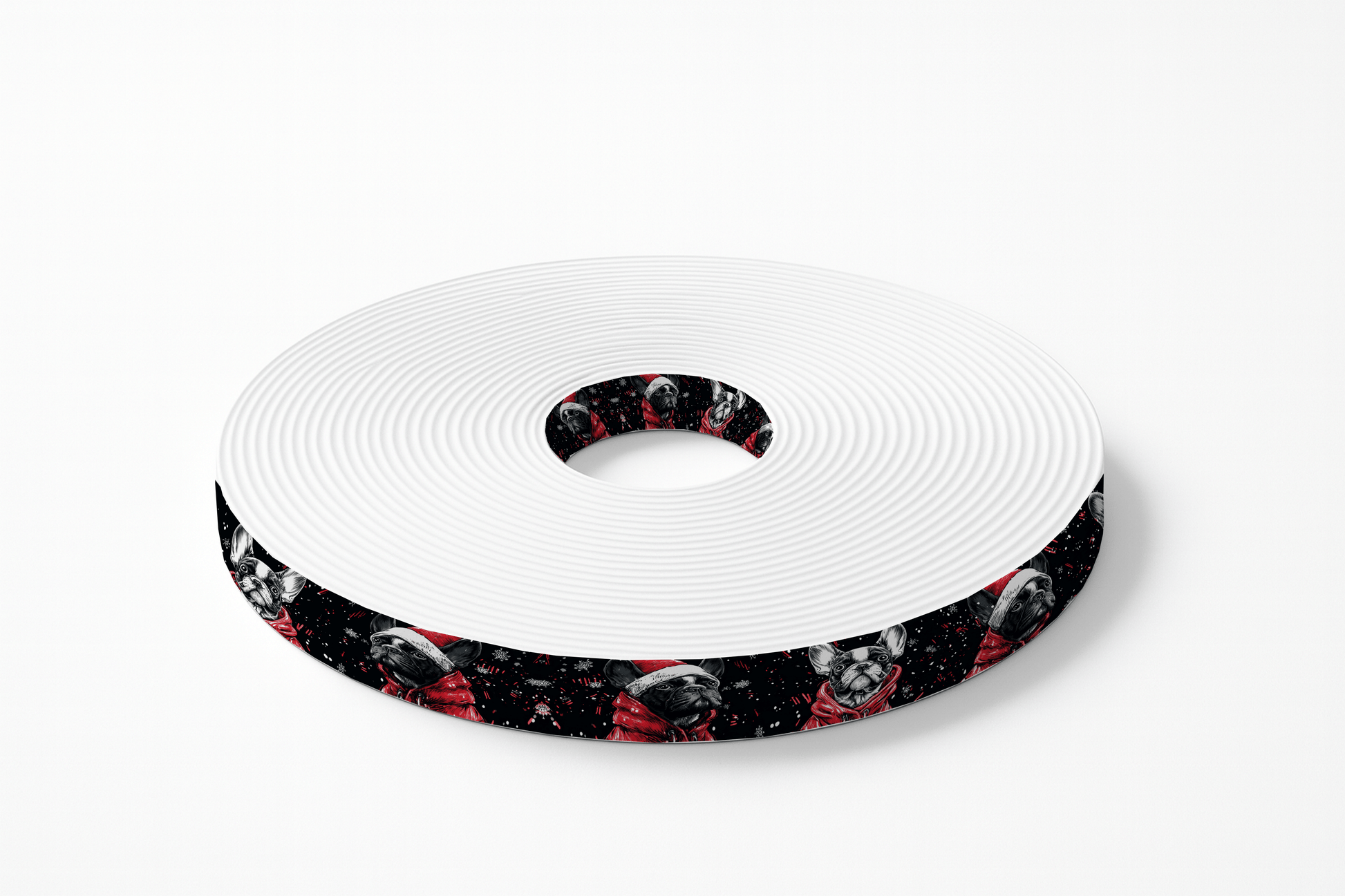 L'atelier du Fourmilier BioThane imprimé au mètre BioThane imprimé “Bouledogues de Noël”