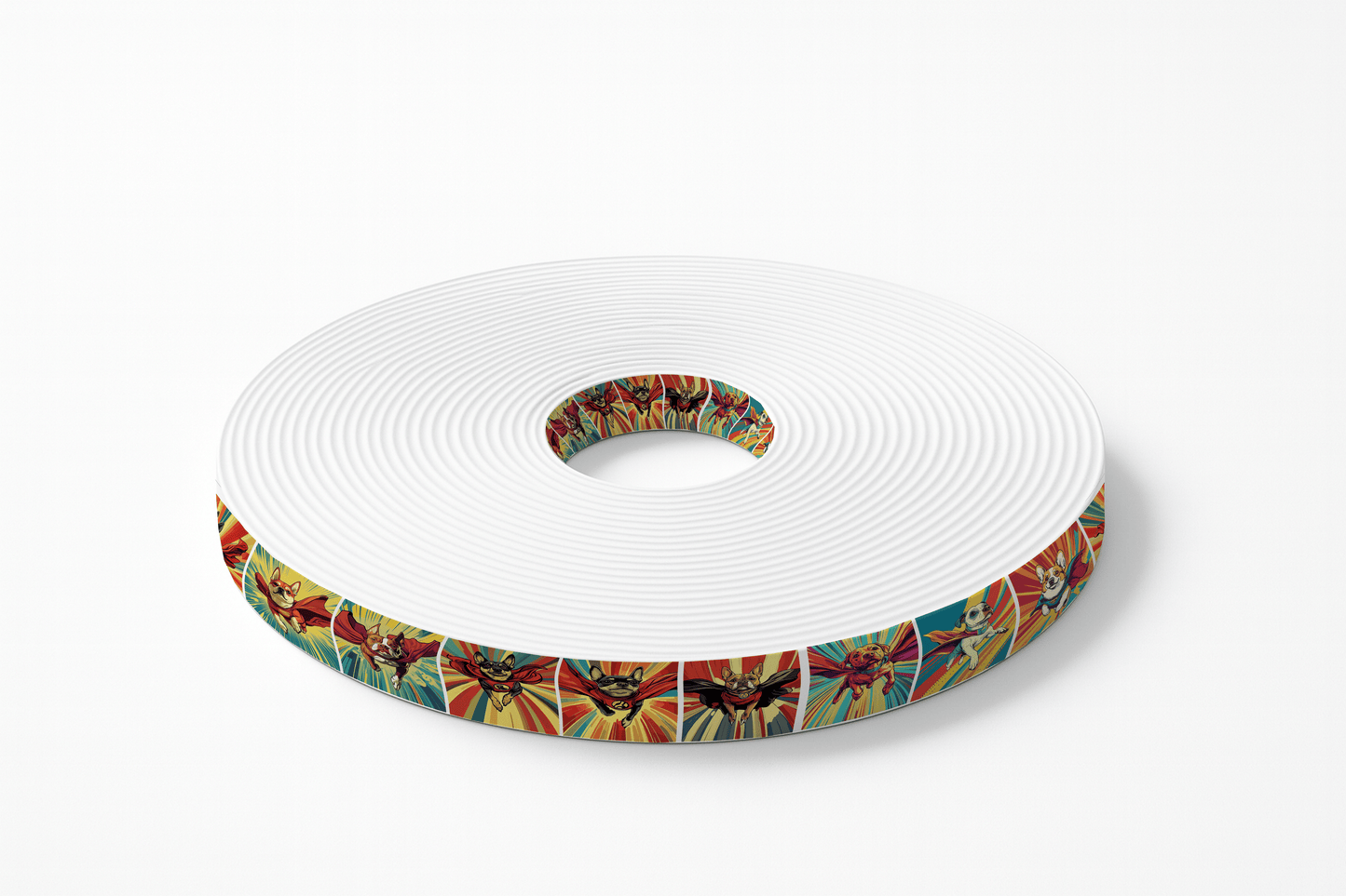 L'atelier du Fourmilier BioThane imprimé au mètre BioThane imprimé – Bouledogues Français super-héros style comic