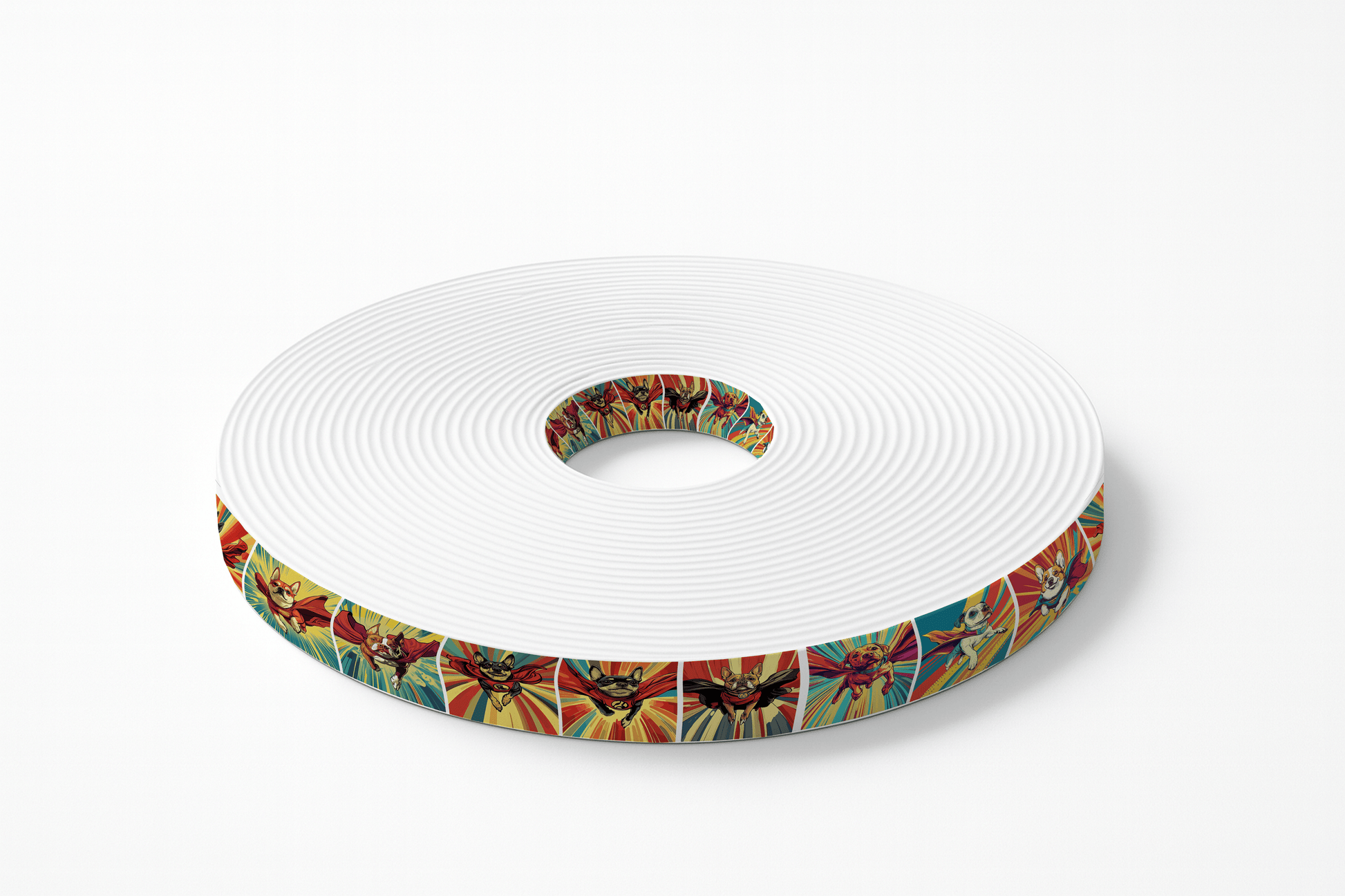 L'atelier du Fourmilier BioThane imprimé au mètre BioThane imprimé – Bouledogues Français super-héros style comic