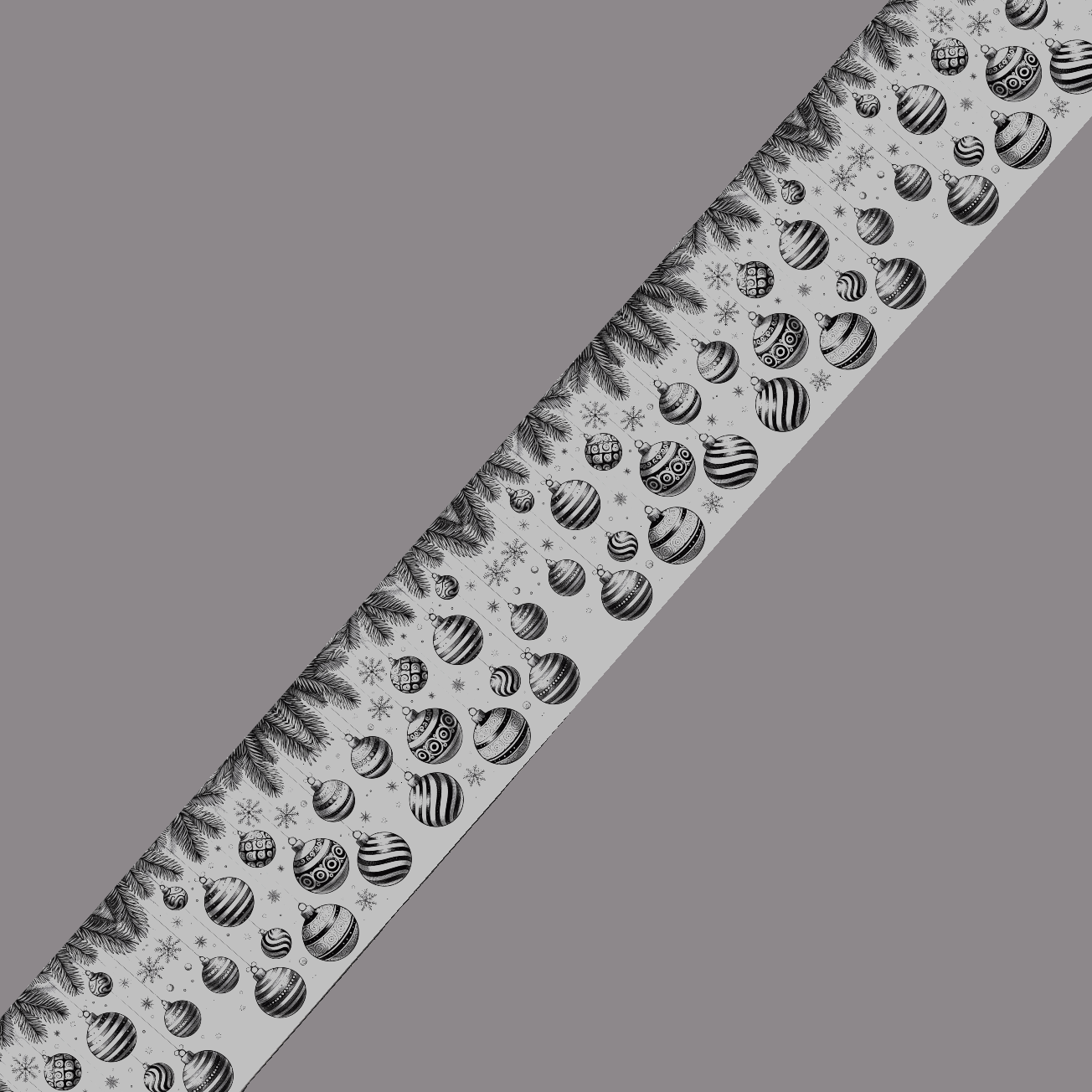 L'atelier du Fourmilier BioThane imprimé au mètre BioThane imprimé – Boules de Noël et branches de sapin