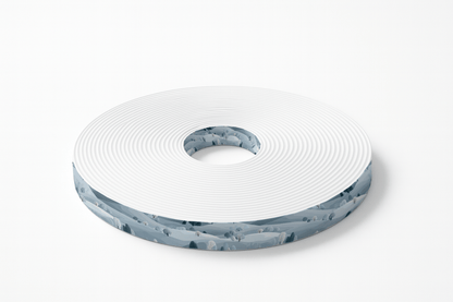 L'atelier du Fourmilier BioThane imprimé au mètre BioThane imprimé – Brume hivernale & feuillages bleus