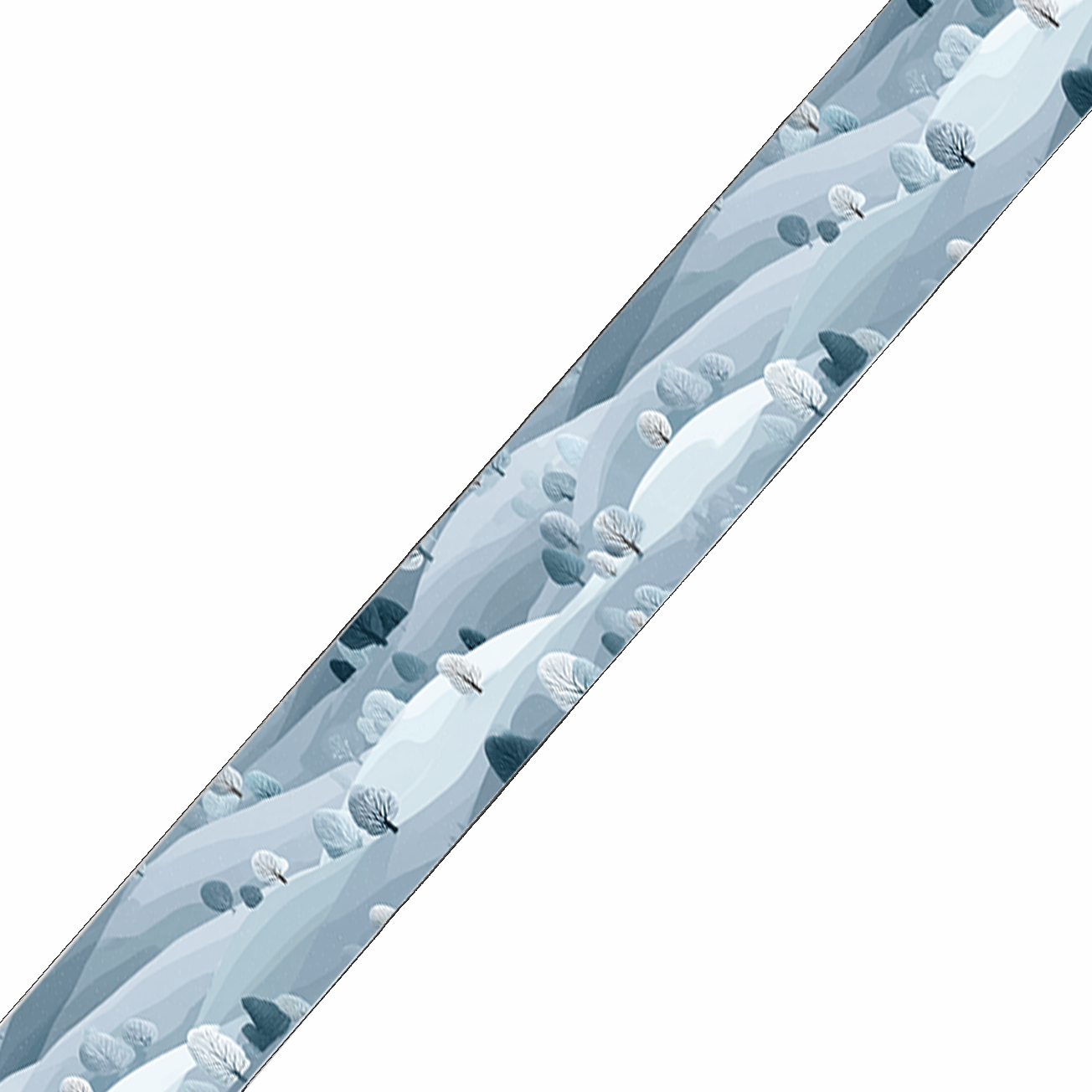 L'atelier du Fourmilier BioThane imprimé au mètre BioThane imprimé – Brume hivernale & feuillages bleus