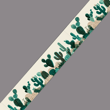 L'atelier du Fourmilier BioThane imprimé au mètre BioThane imprimé Cactus vert sur fond crème