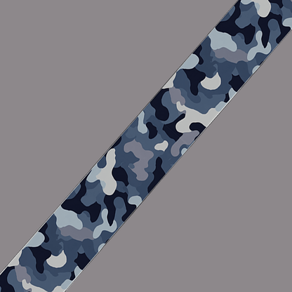 L'atelier du Fourmilier BioThane imprimé au mètre BioThane imprimé Camouflage bleu & gris