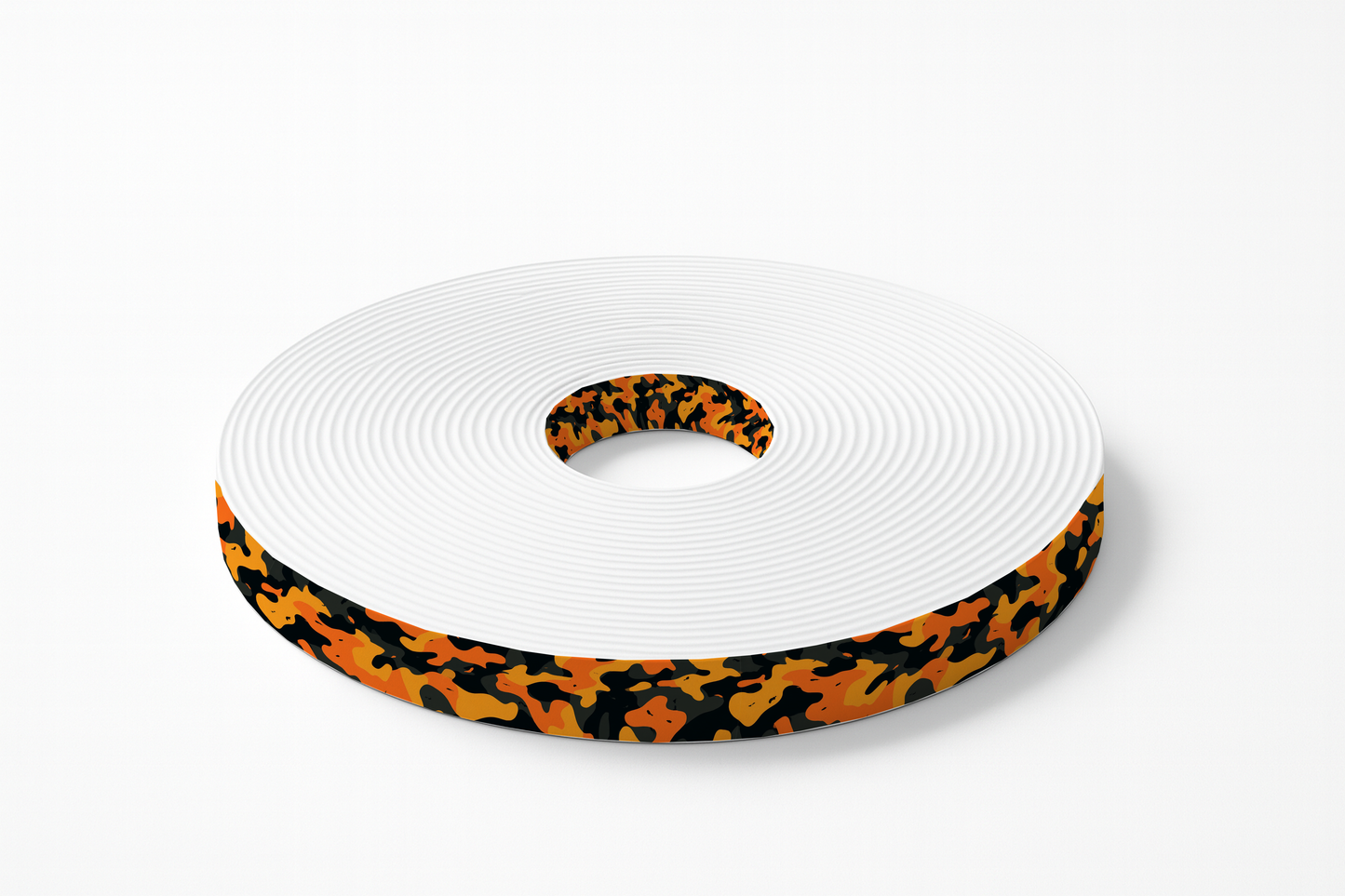 L'atelier du Fourmilier BioThane imprimé au mètre BioThane imprimé Camouflage orange & noir