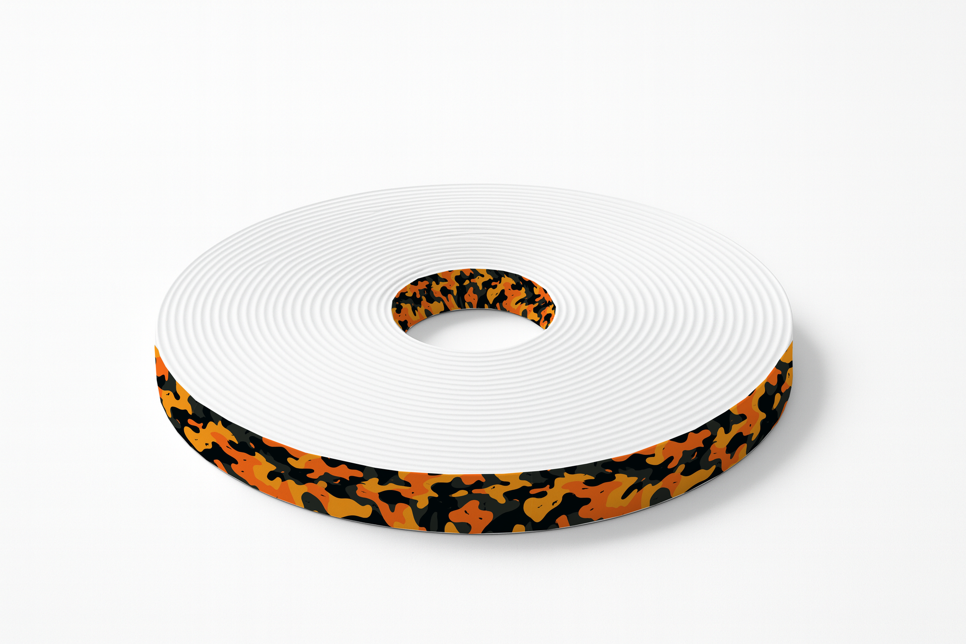 L'atelier du Fourmilier BioThane imprimé au mètre BioThane imprimé Camouflage orange & noir