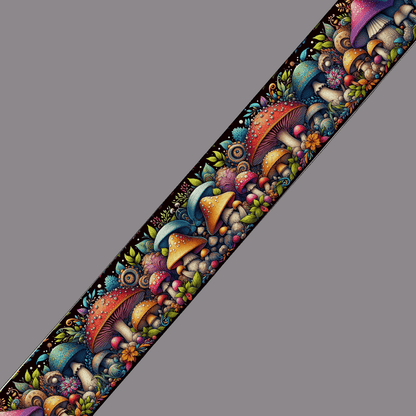 L'atelier du Fourmilier BioThane imprimé au mètre BioThane imprimé – Champignons féériques & végétation magique