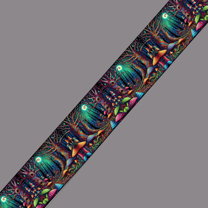 L'atelier du Fourmilier BioThane imprimé au mètre BioThane imprimé – Champignons psychédéliques dans la forêt enchantée