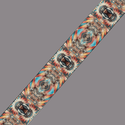 L'atelier du Fourmilier BioThane imprimé au mètre BioThane® imprimé – Chef Amérindien & Plumes