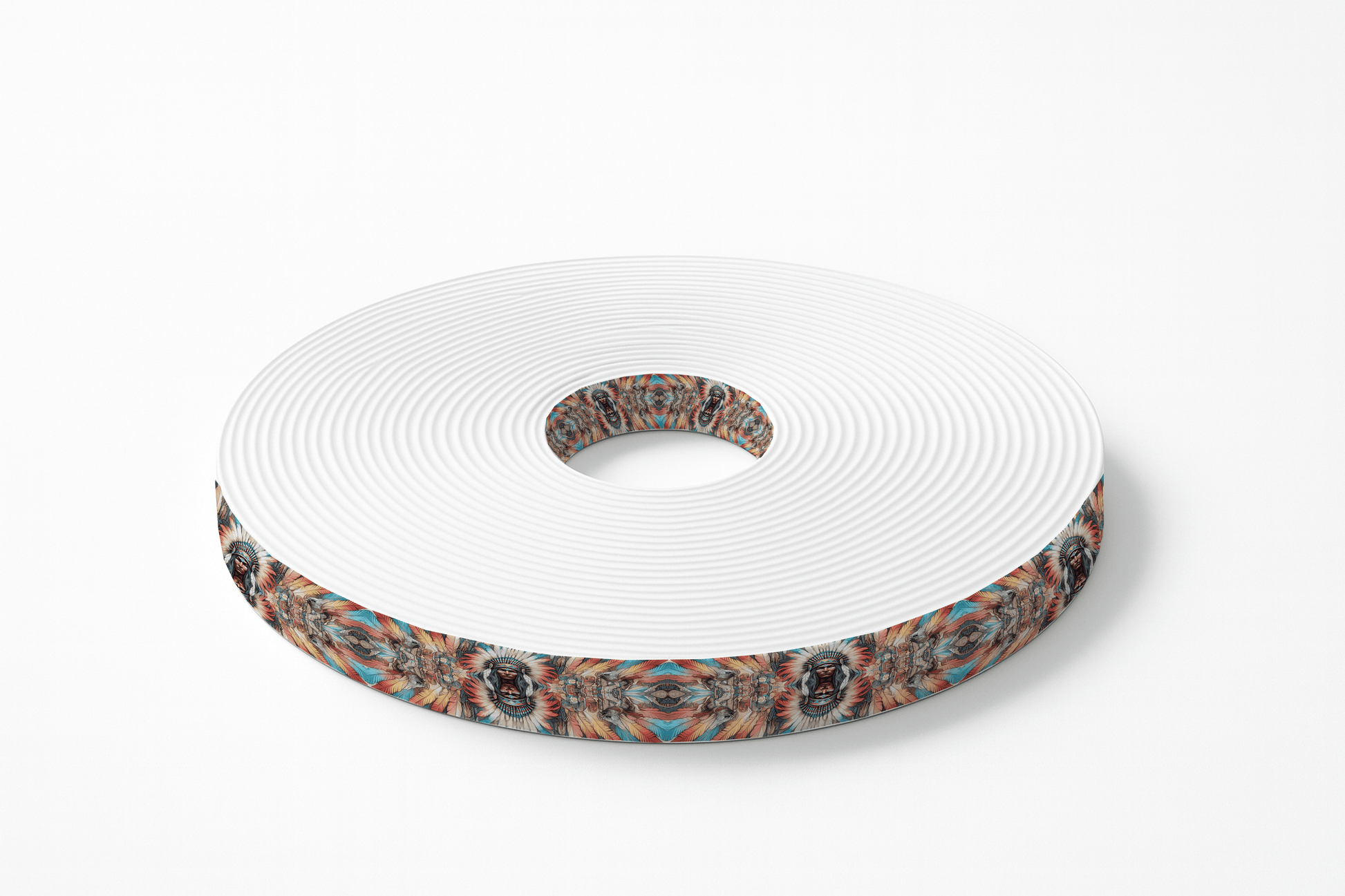 L'atelier du Fourmilier BioThane imprimé au mètre BioThane® imprimé – Chef Amérindien & Plumes