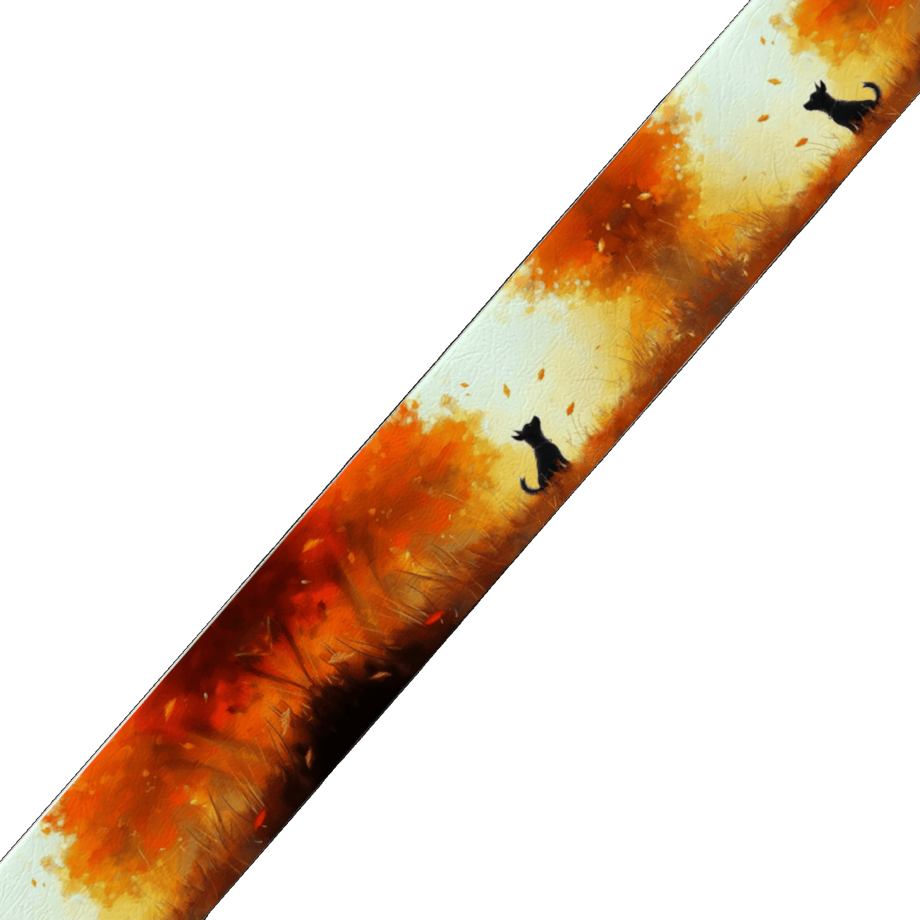 L'atelier du Fourmilier BioThane imprimé au mètre BioThane imprimé – Chien noir en forêt d'automne