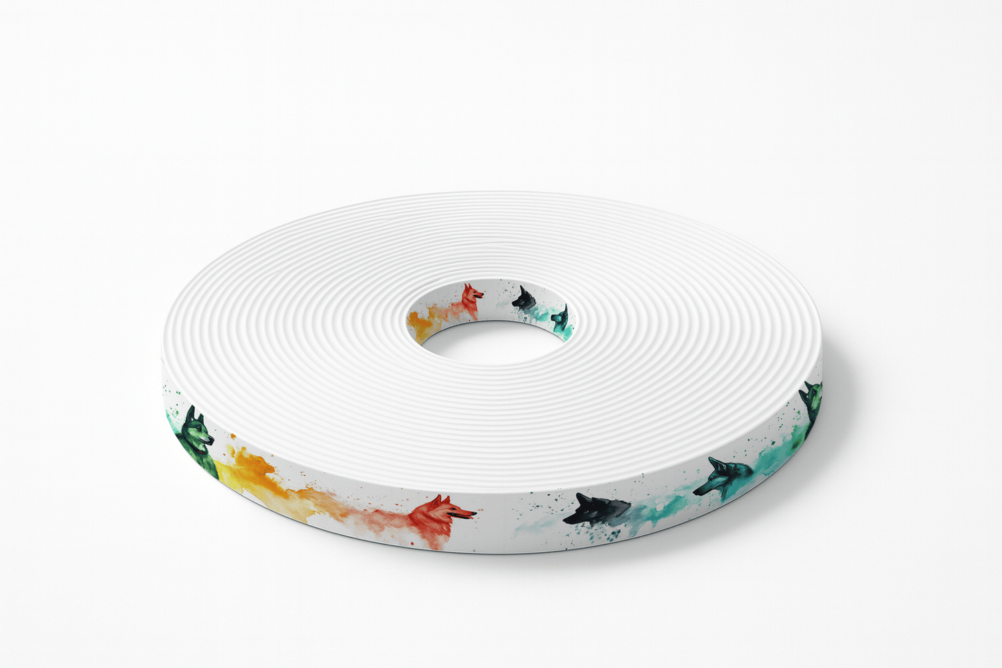L'atelier du Fourmilier BioThane imprimé au mètre BioThane imprimé – Chiens aquarelle arc-en-ciel