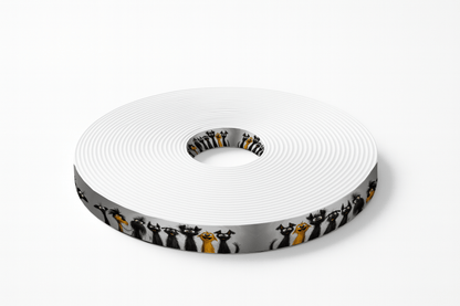 L'atelier du Fourmilier BioThane imprimé au mètre BioThane® imprimé – Chiens Cartoon Déjantés – Fond gris texturé