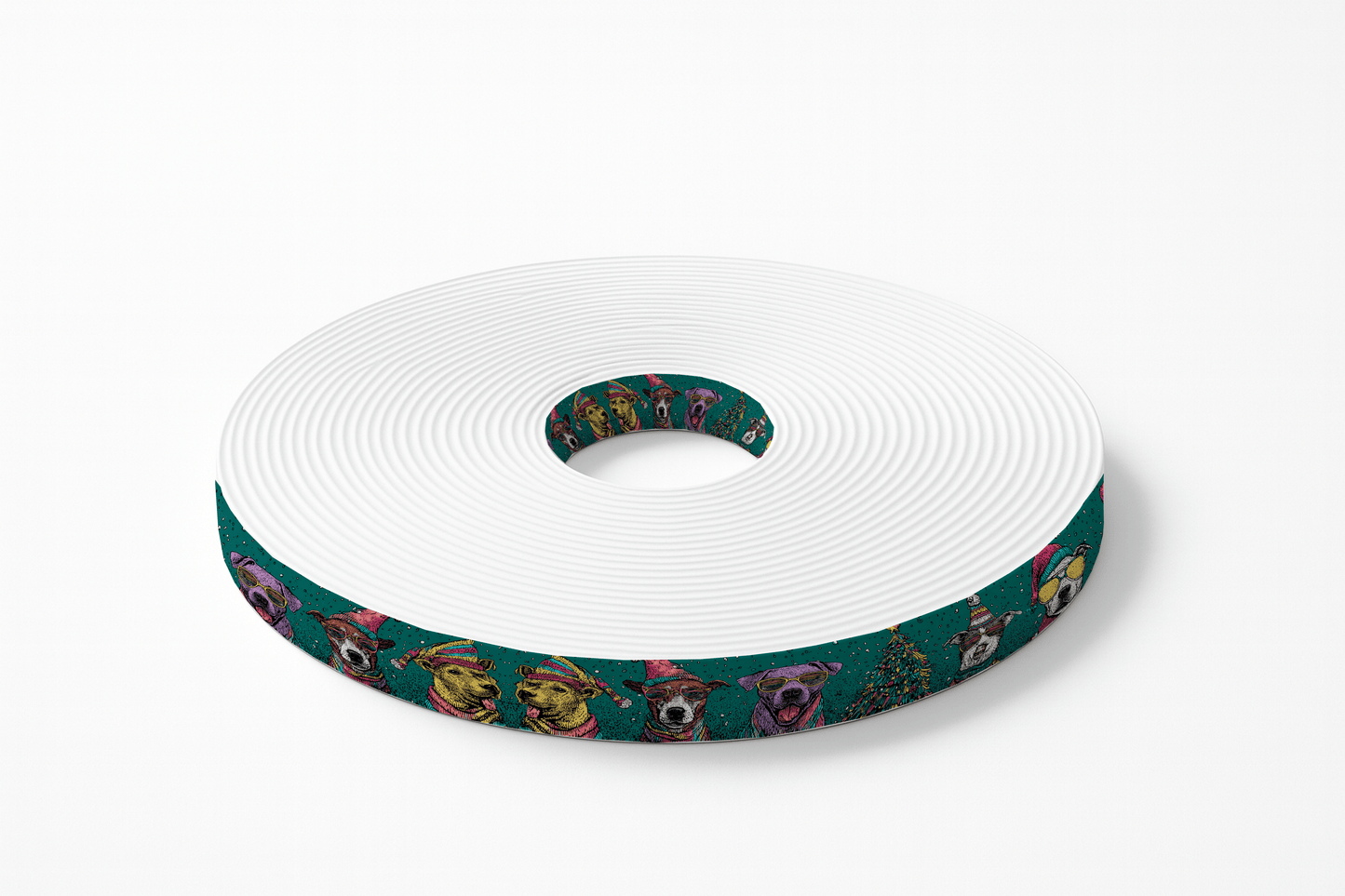 L'atelier du Fourmilier BioThane imprimé au mètre BioThane imprimé “Chiens cool de Noël”