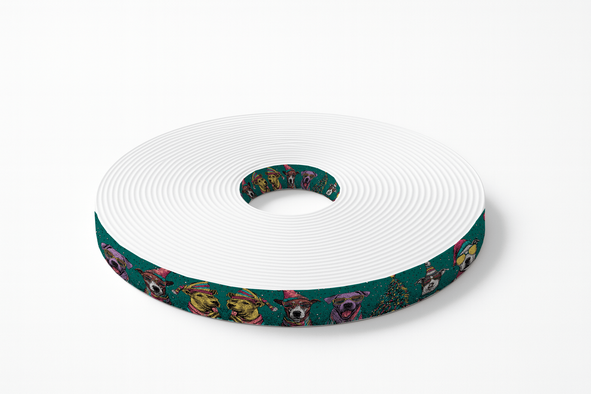 L'atelier du Fourmilier BioThane imprimé au mètre BioThane imprimé “Chiens cool de Noël”