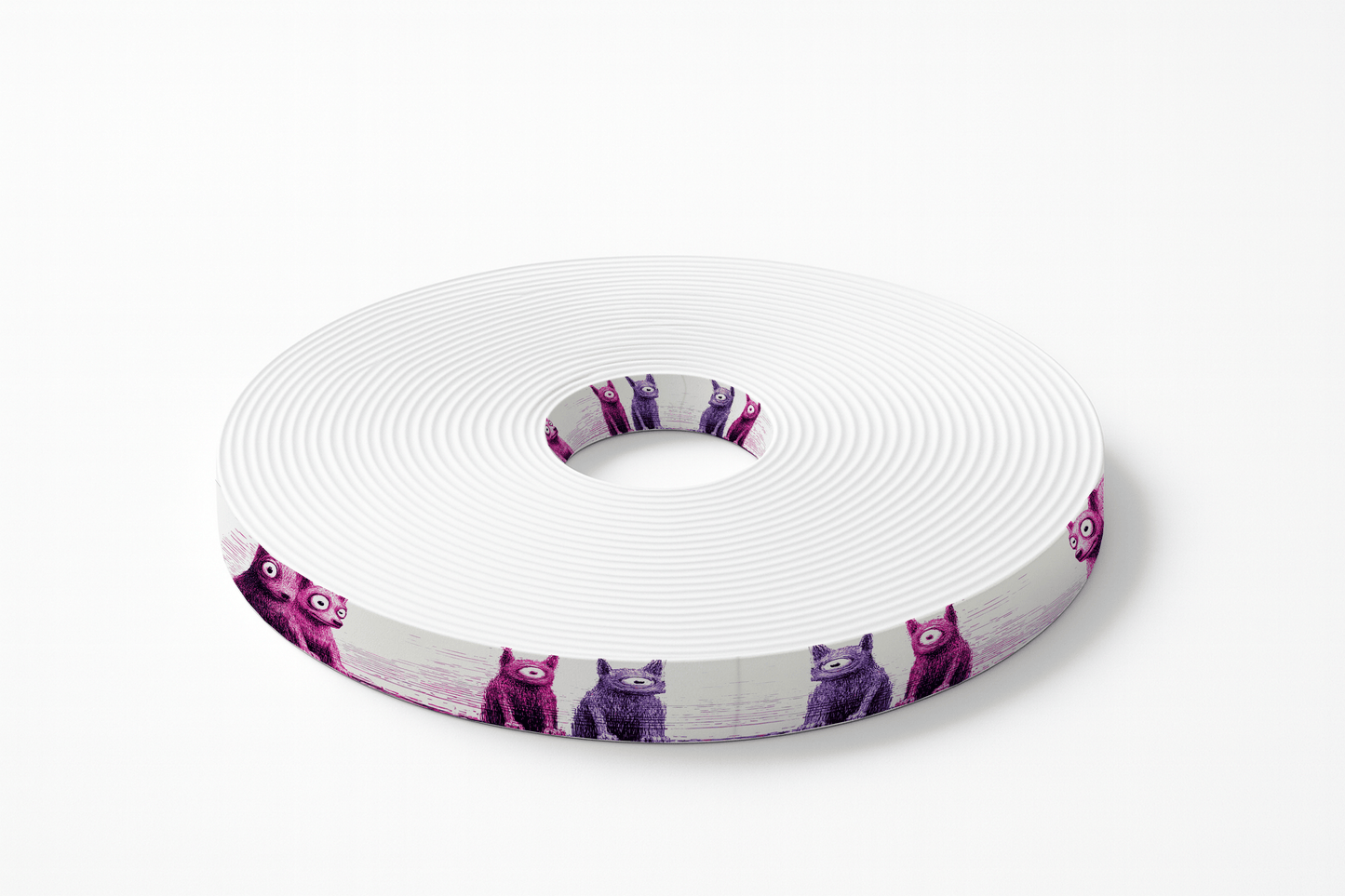 L'atelier du Fourmilier BioThane imprimé au mètre BioThane imprimé – Chiens Crayonnés Fous Rose & Violet