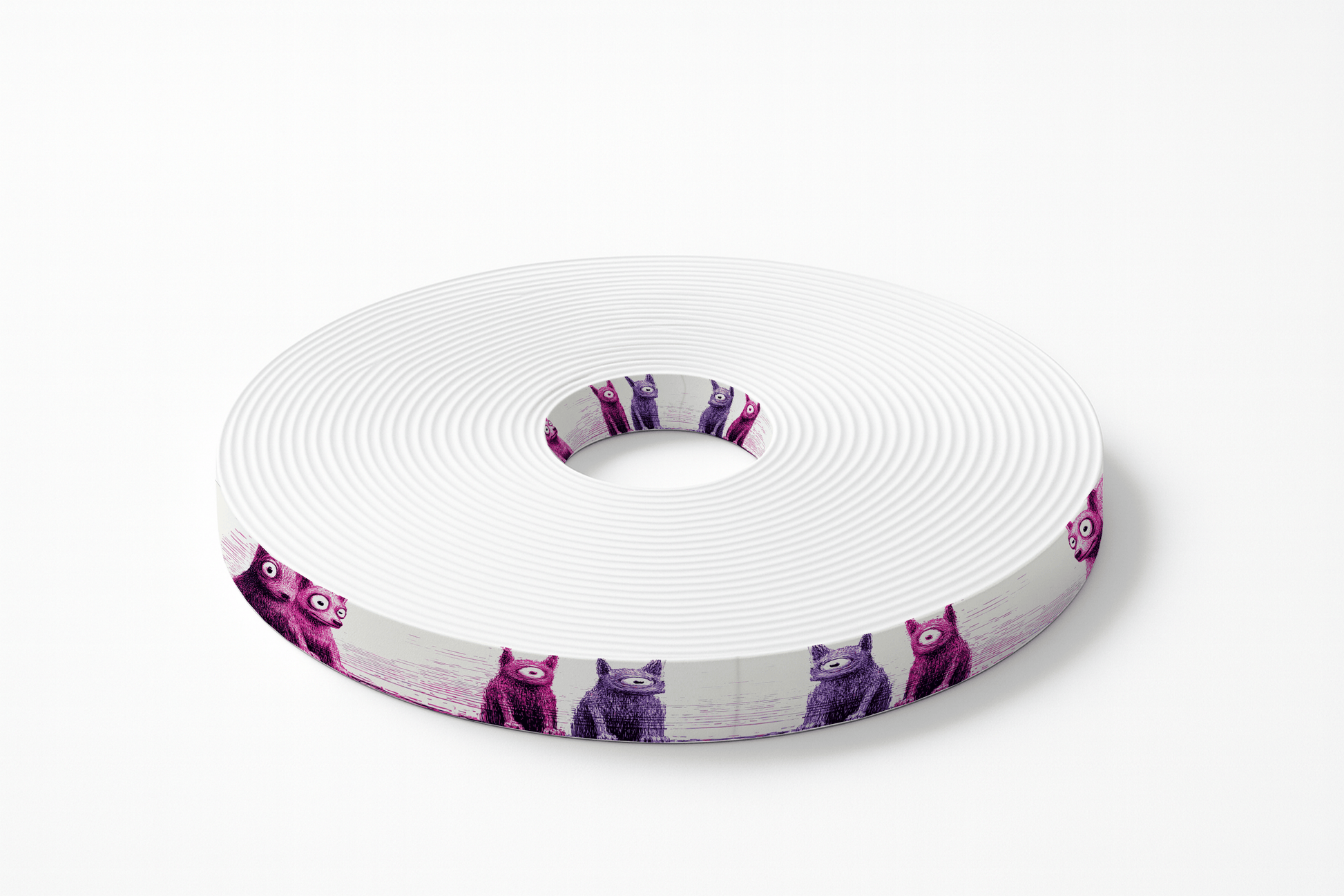 L'atelier du Fourmilier BioThane imprimé au mètre BioThane imprimé – Chiens Crayonnés Fous Rose & Violet