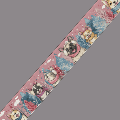 L'atelier du Fourmilier BioThane imprimé au mètre BioThane imprimé “Chiens emmitouflés d’hiver”