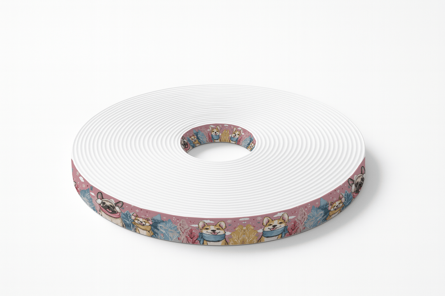 L'atelier du Fourmilier BioThane imprimé au mètre BioThane imprimé “Chiens emmitouflés d’hiver”