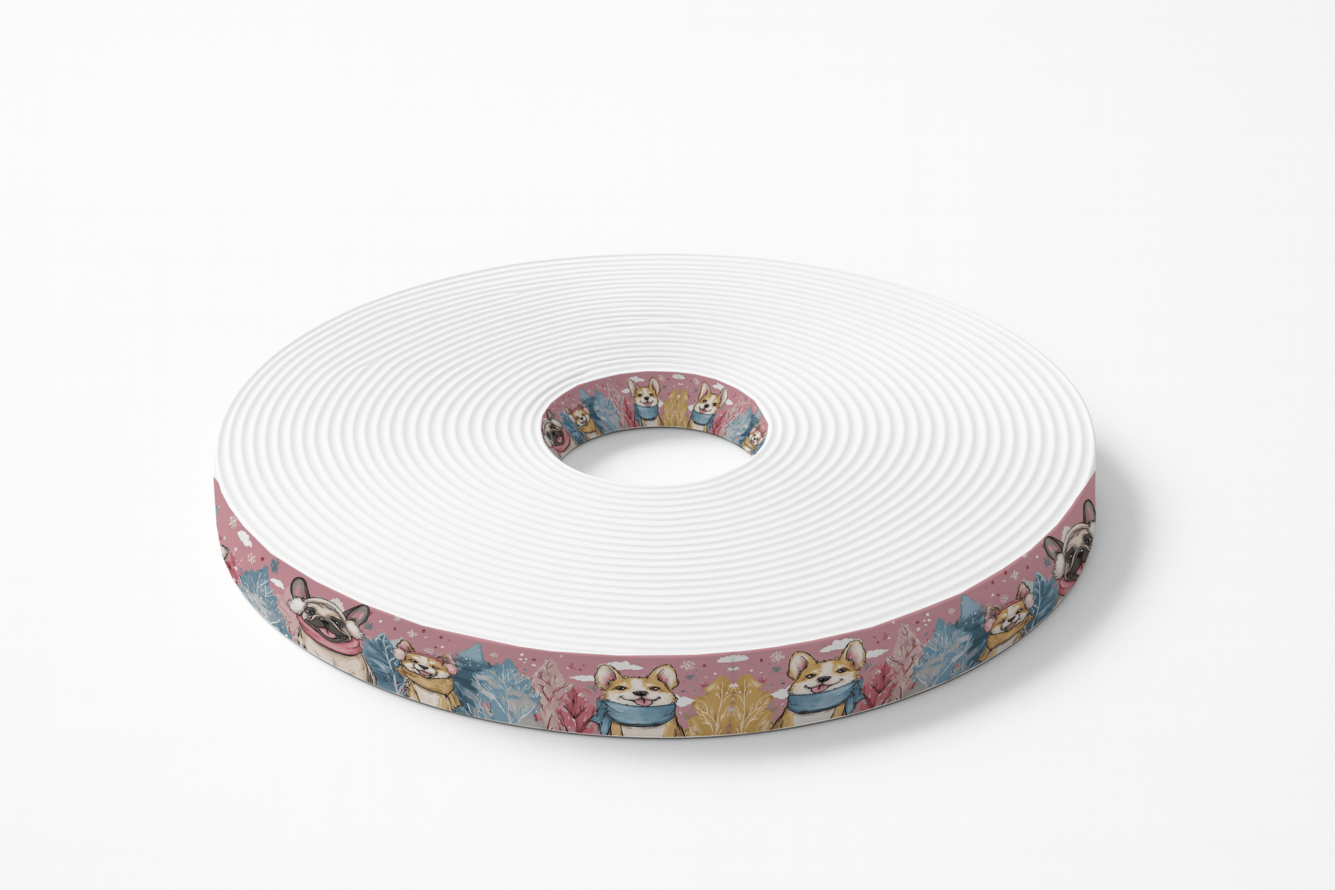 L'atelier du Fourmilier BioThane imprimé au mètre BioThane imprimé “Chiens emmitouflés d’hiver”