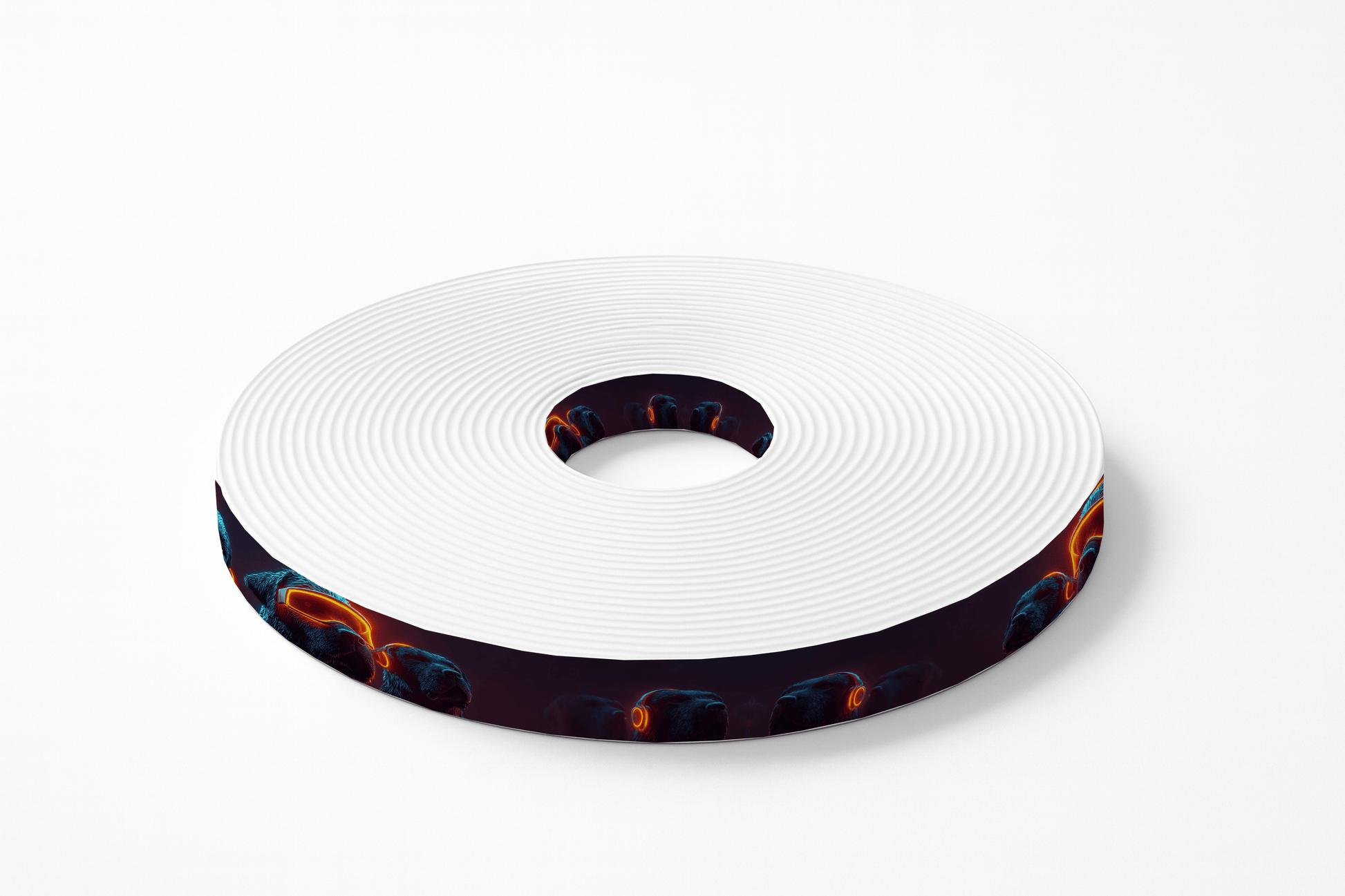 L'atelier du Fourmilier BioThane imprimé au mètre BioThane® imprimé – Chiens futuristes au casque néon