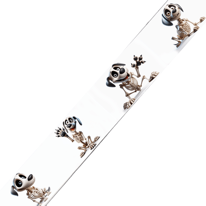 L'atelier du Fourmilier BioThane imprimé au mètre BioThane® imprimé – Chiens Squelettes Cartoon (Halloween)