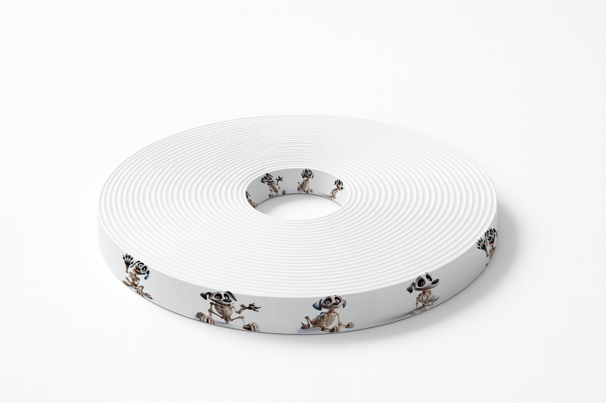 L'atelier du Fourmilier BioThane imprimé au mètre BioThane® imprimé – Chiens Squelettes Cartoon (Halloween)