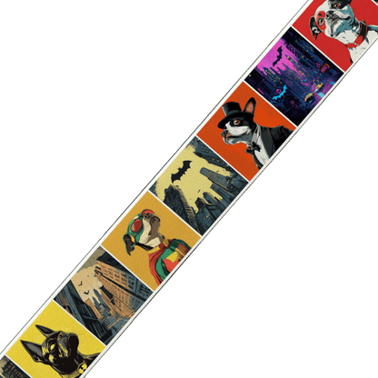 L'atelier du Fourmilier BioThane imprimé au mètre BioThane imprimé – Chiens super-héros & comics rétro Gotham