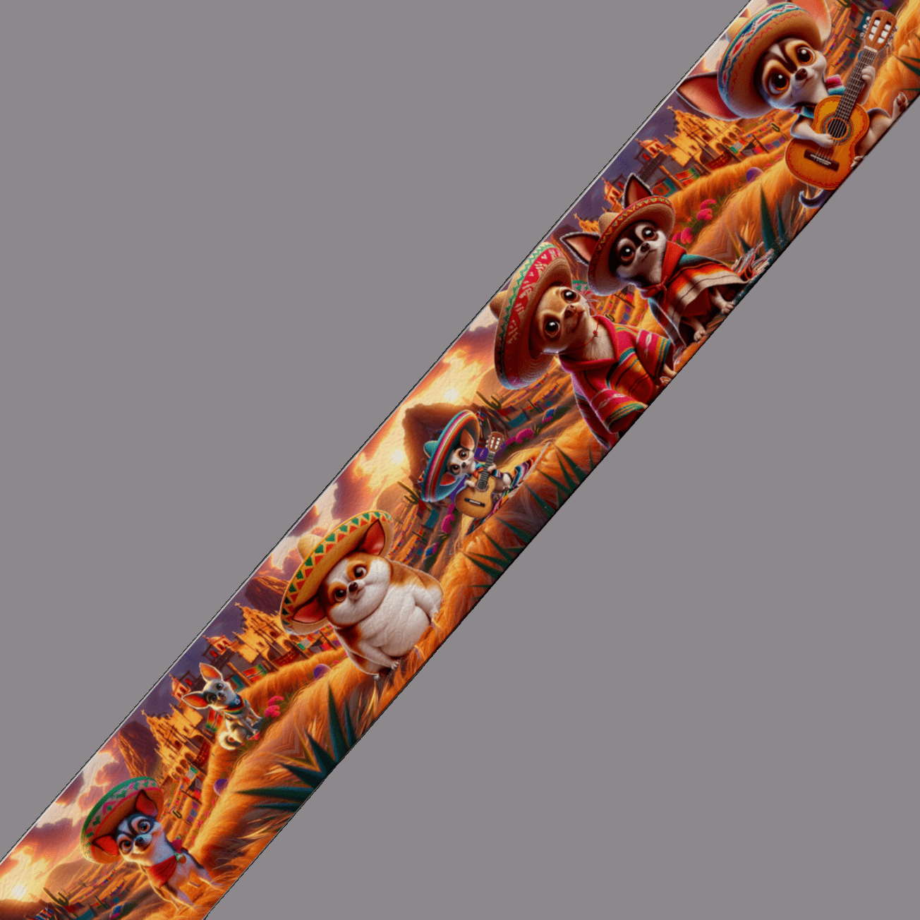 L'atelier du Fourmilier BioThane imprimé au mètre BioThane imprimé Chihuahuas Mariachis – Au mètre