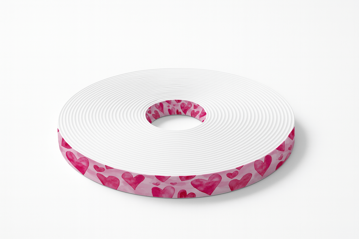 L'atelier du Fourmilier BioThane imprimé au mètre BioThane imprimé – Cœurs aquarelle roses
