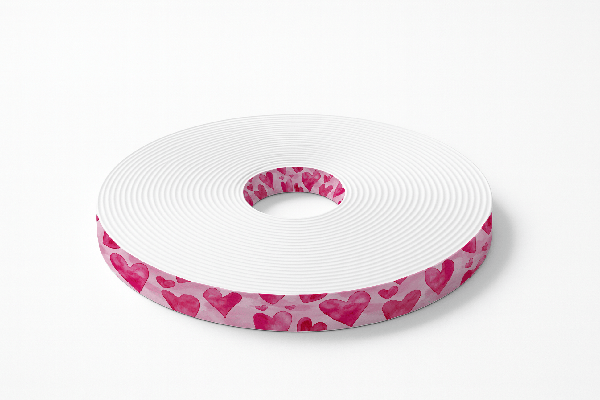 L'atelier du Fourmilier BioThane imprimé au mètre BioThane imprimé – Cœurs aquarelle roses